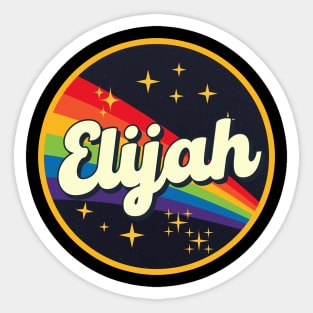 Elijah // Rainbow In Space Vintage Style Sticker